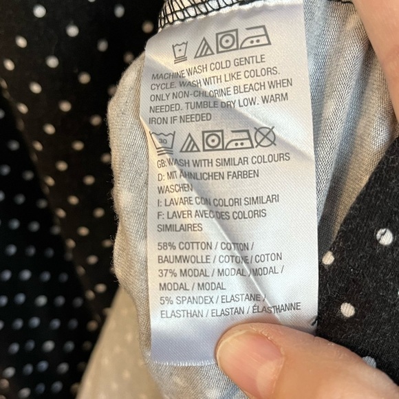 ISAAC Mizrahi polka dot Live Puff Sleeve Elbow Sleeve Black & White Top XS - Picture 4 of 9